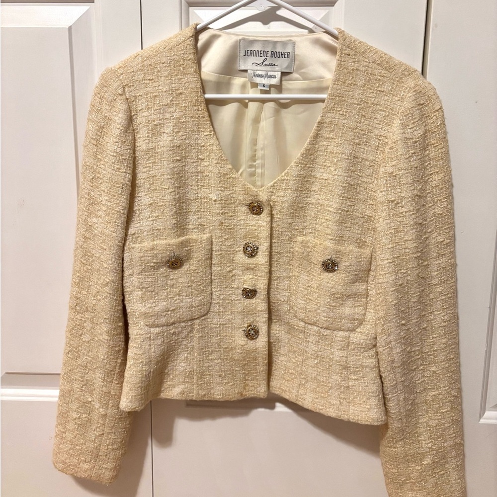 Cream Tweed Crop Jacket
